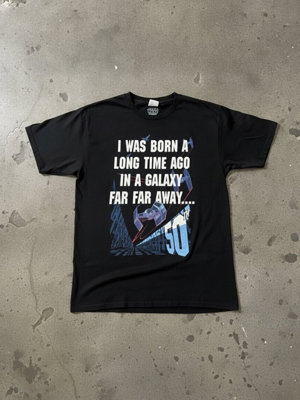 Star Wars Graphic Tee | I Was Born a Long Time Ago Funny Sci-Fi Black T-Shirt